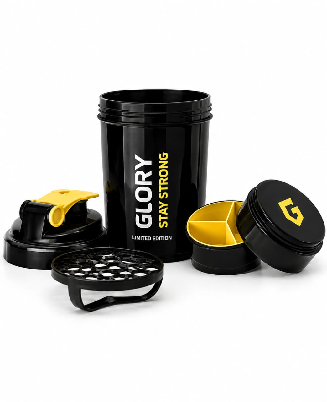 🥤 Shaker Glory – Noir & jaune